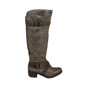 Aldo Womens Western Boots 36 Faded Brown Leather Knee High Zip Closure